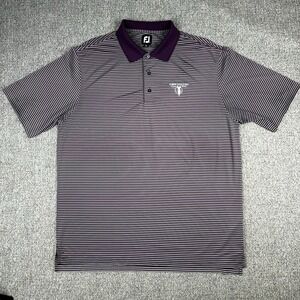 FootJoy FJ Golf Polo Shirt Mens XL Stripe Performance Stretch Robert Trent Jones